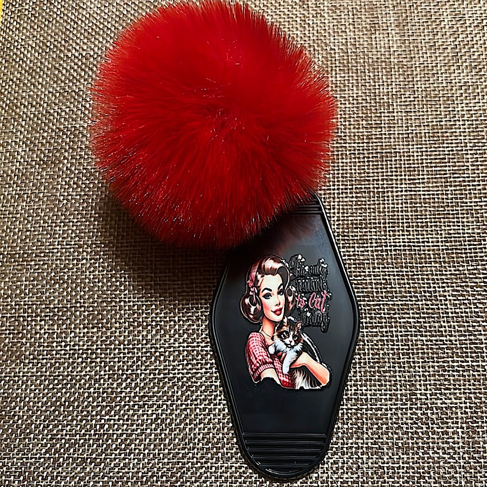 Pinup Girl Motel Keychain Only Talking To My Cat